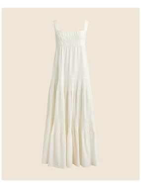 WHITE/IVORY airy gauze tiered maxi dress festival stagecoach Coachella